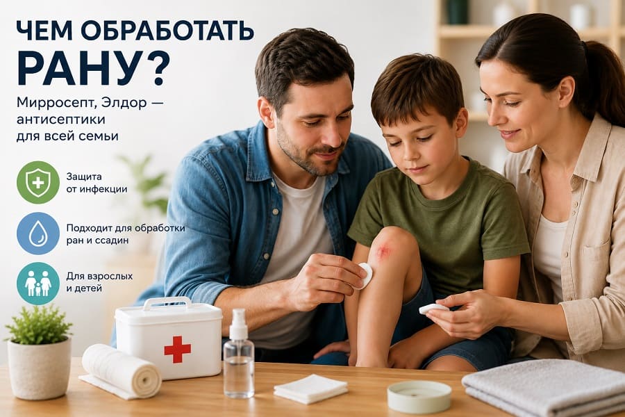 Чем обработать рану: какой антисептик выбрать для взрослых и детей
