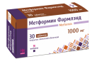 Метформин Фармлэнд 1000 мг №30, таблетки