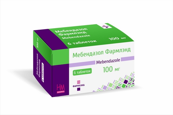 Мебендазол 100 мг №6, таблетки