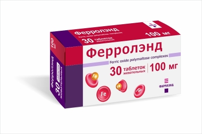 Ферролэнд, таблетки жевательные 100 мг