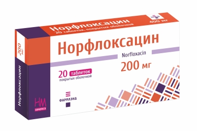 Норфлоксацин 200 мг, таблетки №20